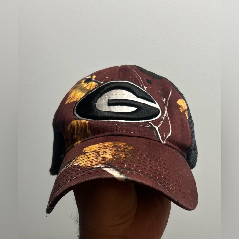 Georgia Bulldogs Football Fall Colors Camo Outdoor Flex Fit Zephyrs Hat-Small